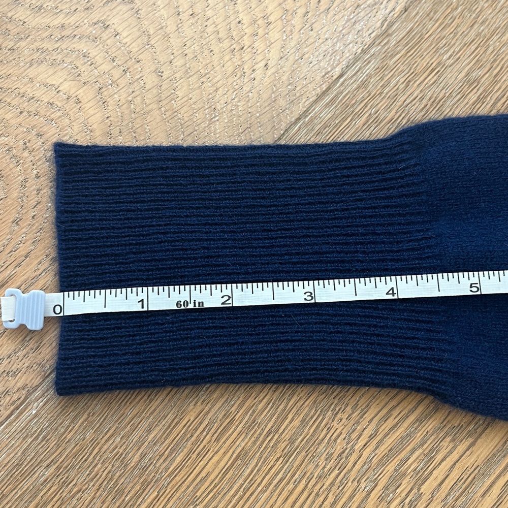Sofia Cashmere faux wrap Navy Sweater - Picture 7 of 7